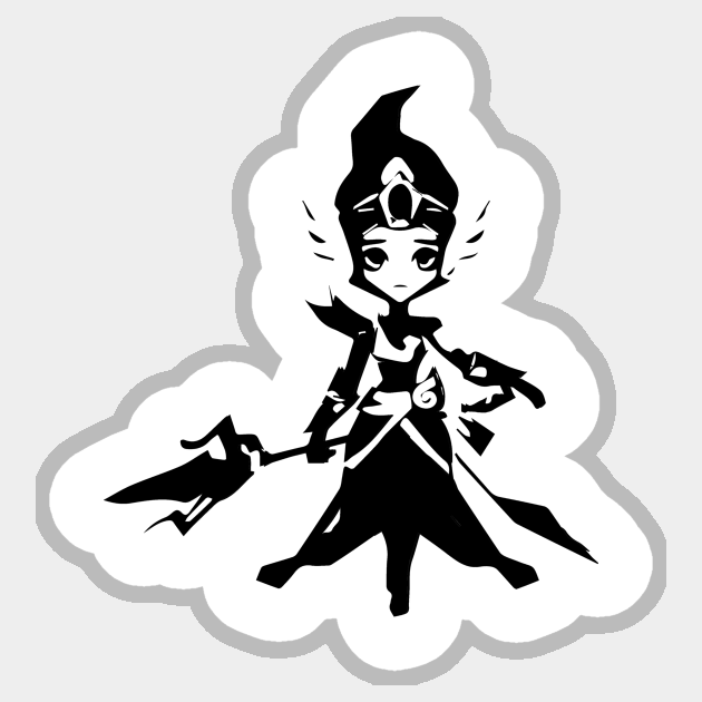 Sylphid minimal silhouette white Sticker by WannabeArtworks